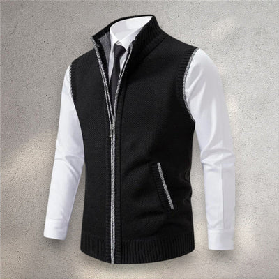 The Levan Knit Vest | Chaleco de punto con cremallera integral