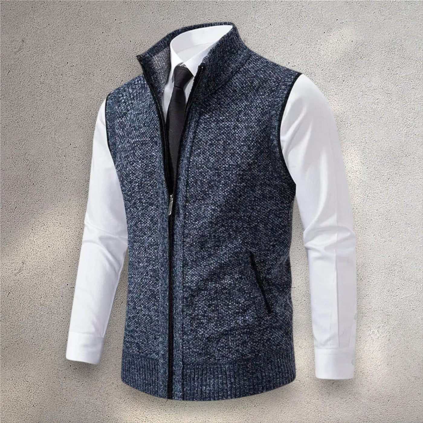 The Levan Knit Vest | Chaleco de punto con cremallera integral