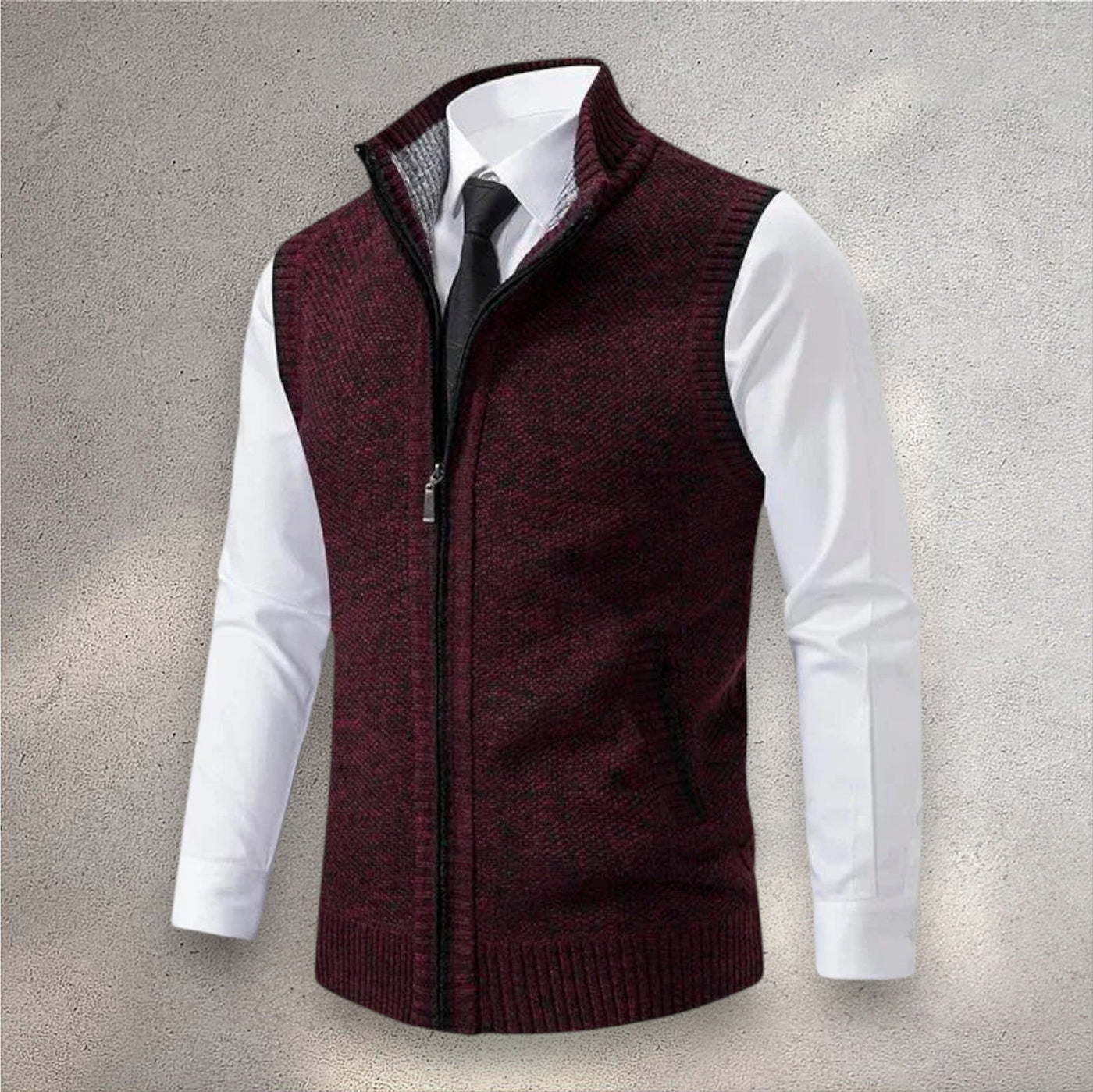 The Levan Knit Vest | Chaleco de punto con cremallera integral